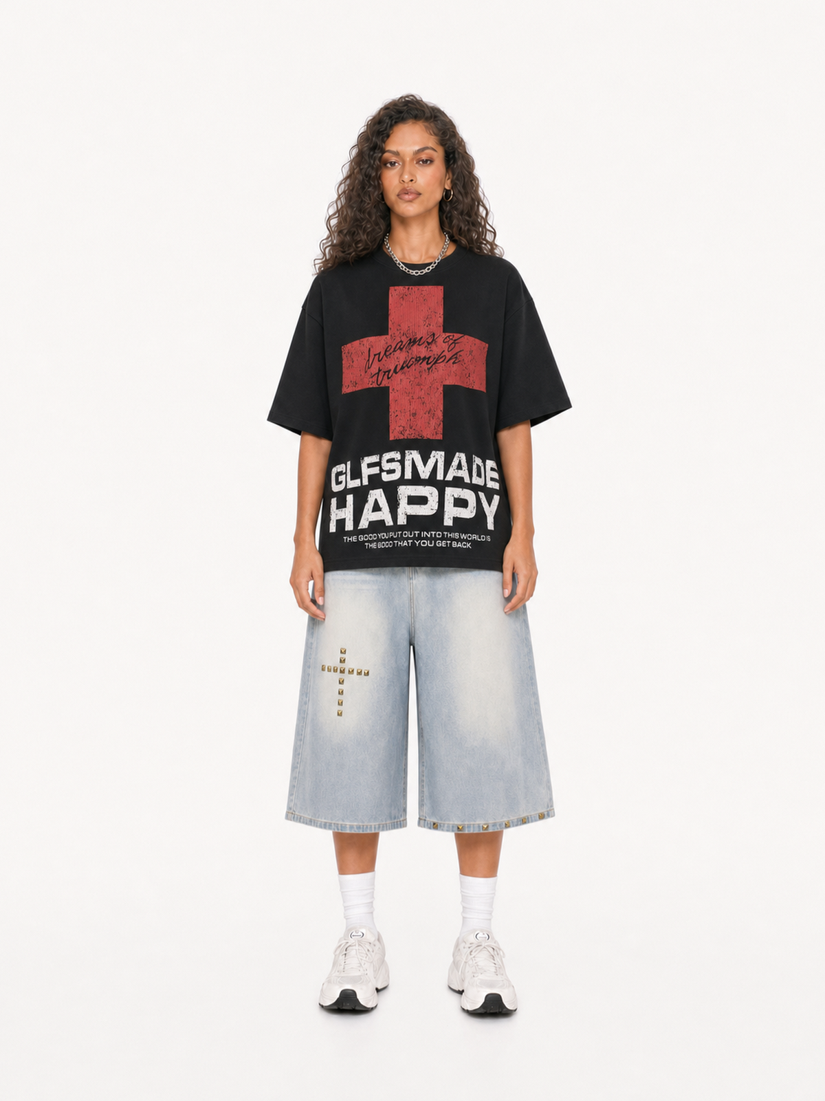 OYL-Lab Vintage Waffle Knit Cross Tee