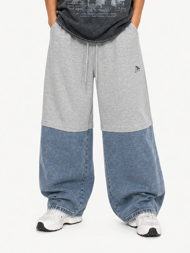 OYL-Lab Two-Tone Sweat Baggy Pants