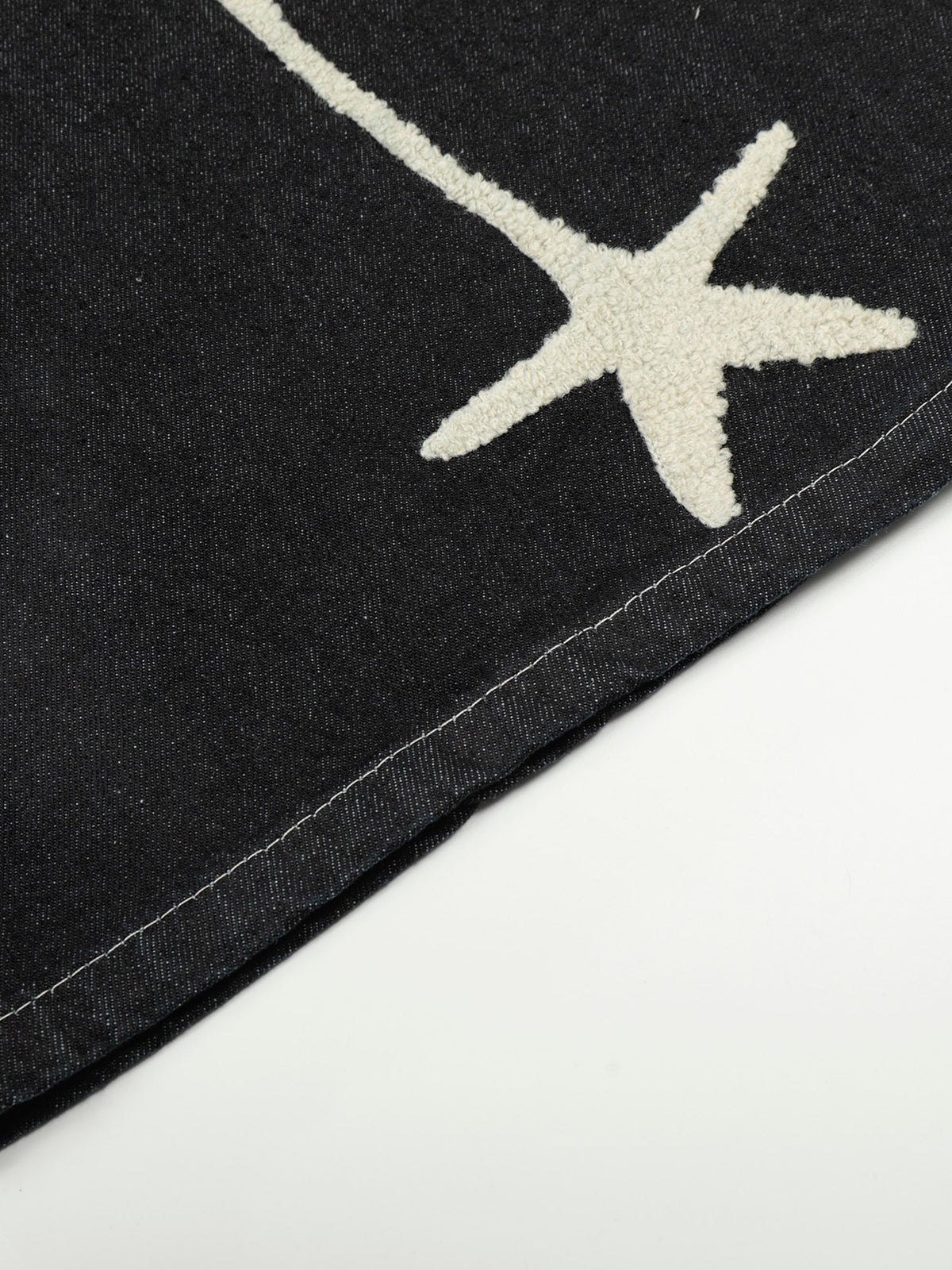 OYL-Lab Towel Embroidered Star Baggy Denim Jorts