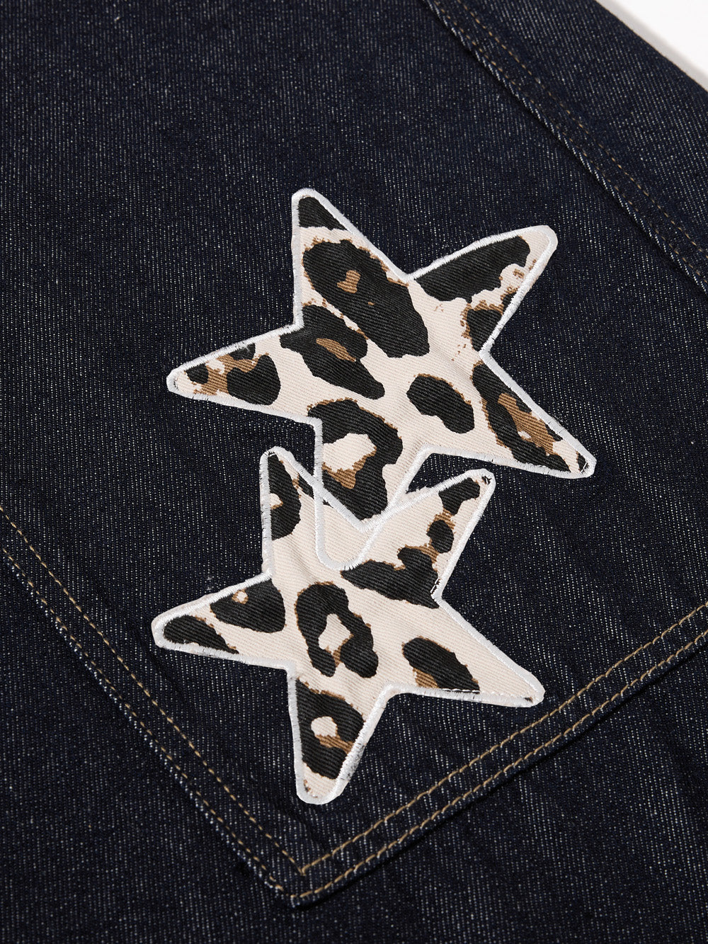 OYL-Lab Leopard Star Patch Baggy Jeans