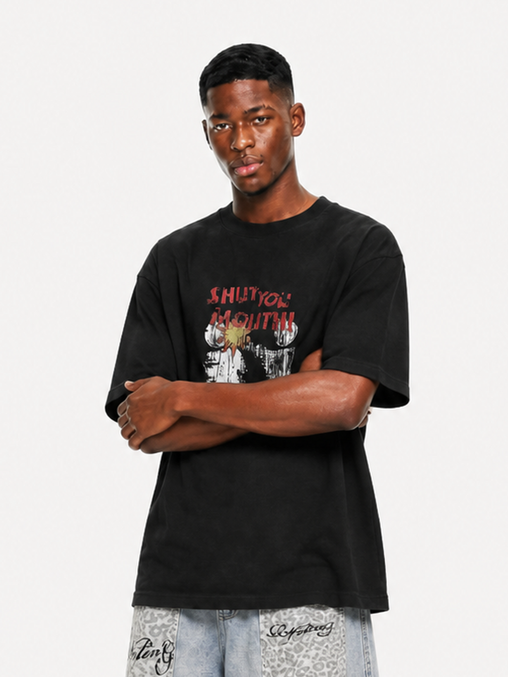 [Copy][Copy][Copy][Copy][Copy]OYL-Lab Cartoon Rabbit Hand Doodle Tee