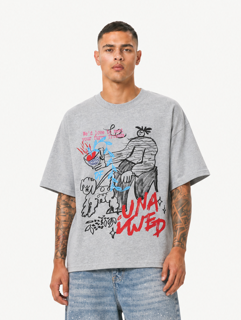 OYL-Lab Hand Drawn Cartoon Puppy Doodle Tee