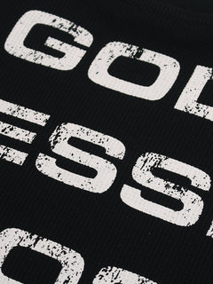 OYL-Lab Vintage Waffle Knit Cross  Tee