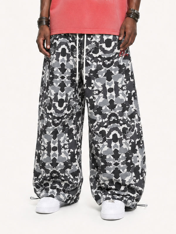 OYL-Lab Abstract Camo Print  Wide Leg Sweat Pants