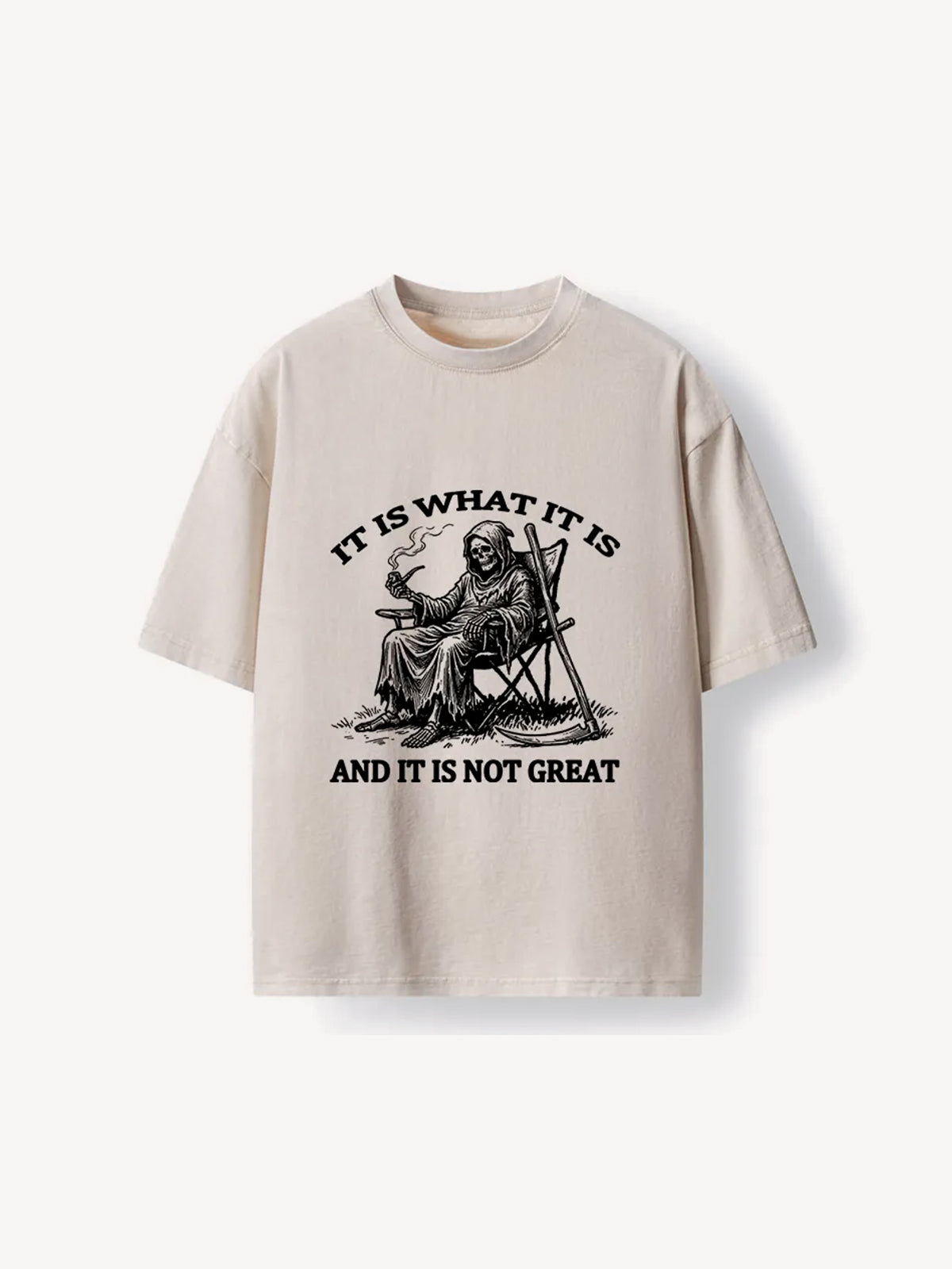 OYL-Lab Funny Reaper Meme Washed T-Shirt