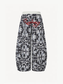 OYL-Lab Abstract Camo Print  Wide Leg Sweat Pants