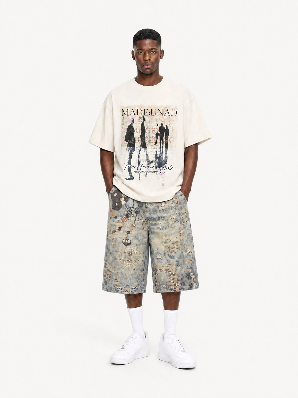 [Copy][Copy][Copy][Copy][Copy]OYL-Lab Star Patch Washed Denim Jorts