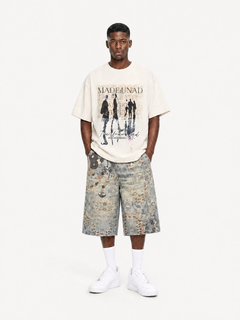[Copy][Copy][Copy][Copy][Copy]OYL-Lab Star Patch Washed Denim Jorts