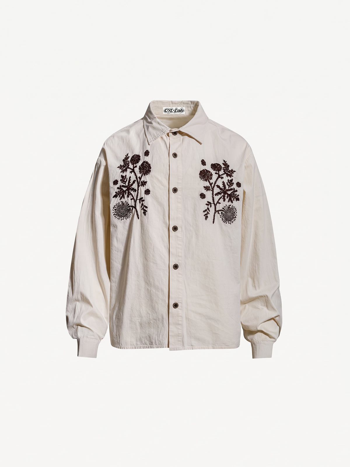 OYL-Lab Floral Embroidery Long Sleeved Shirt