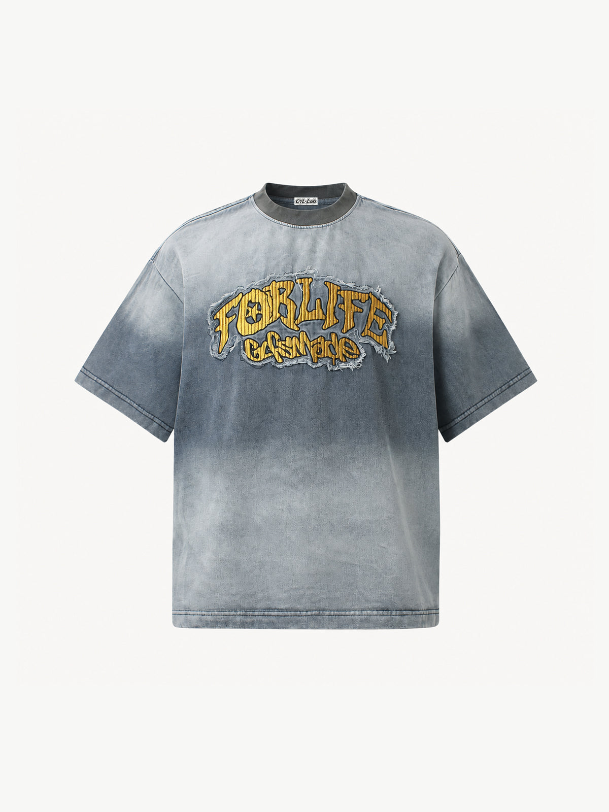 OYL-Lab Gradient Washed  Patch Embroidery Tee