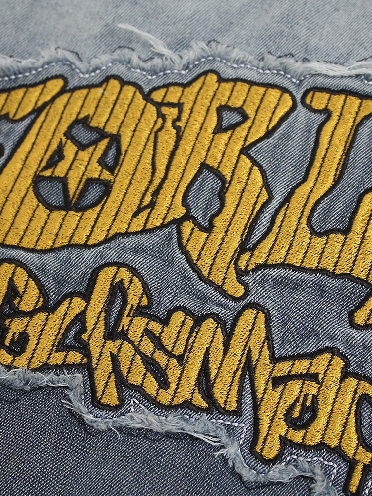 OYL-Lab Gradient Washed  Patch Embroidery Tee