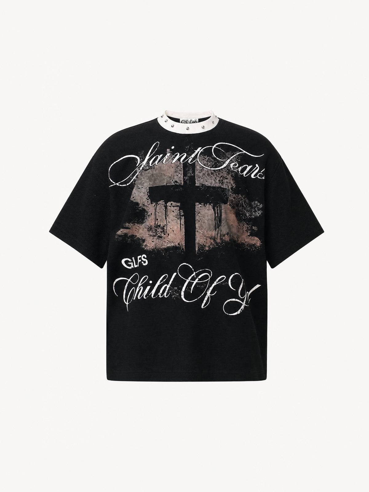 OYL-Lab Waffle Knit Cross Vintage Tee
