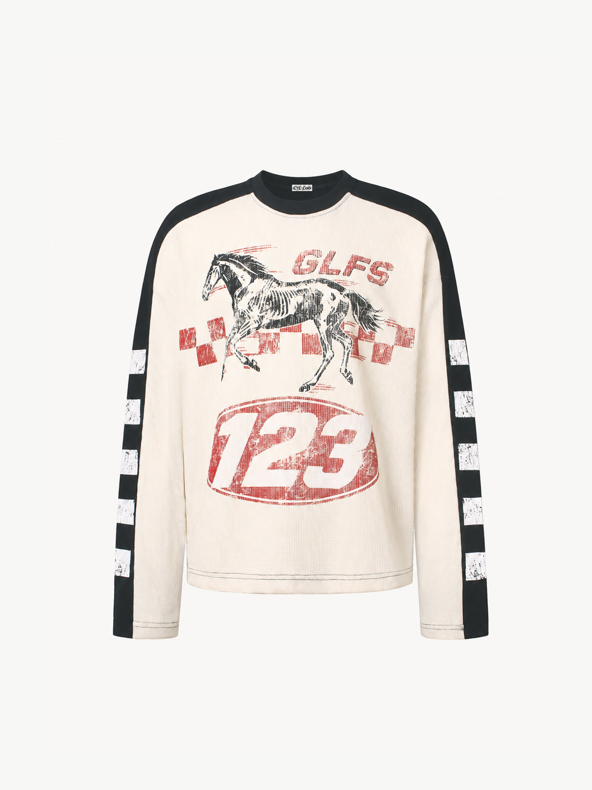 OYL-Lab Waffle Horse Racing Long Sleeve Tee