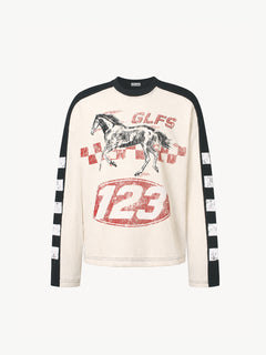 OYL-Lab Waffle Horse Racing Long Sleeve Tee