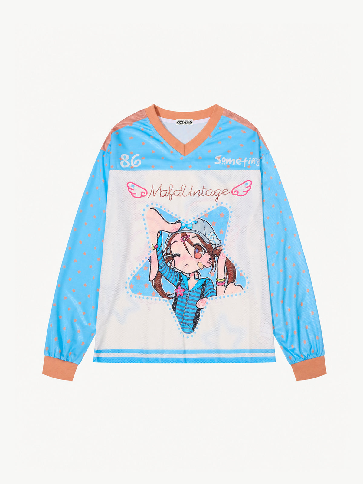 OYL-Lab  Anime Girl Graphic Jersey Long Sleeve Tee