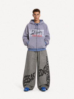 OYL-Lab Vintage Washed Graffiti Print Baggy Sweat Pants