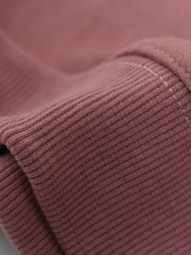 OYL‑Lab Raw-Edge Applique Faux Suede Zip Up Hoodie
