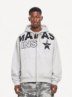OYL-Lab Vintage Graphic Zip Up Hoodie