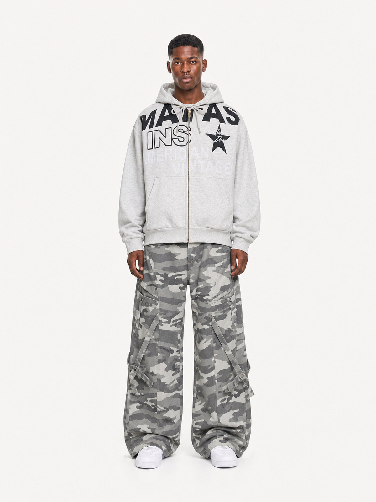 OYL-Lab Vintage Graphic Zip Up Hoodie