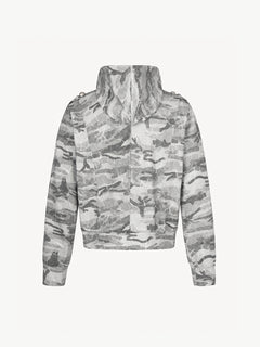 OYL-Lab Military Camo Epaulet Cropped Zip Hoodie