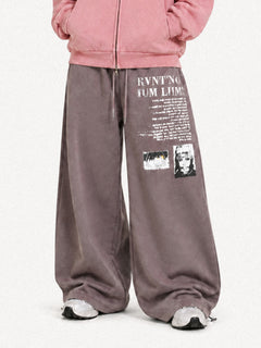 OYL-Lab Vintage Washed Graphic Baggy Sweatpants