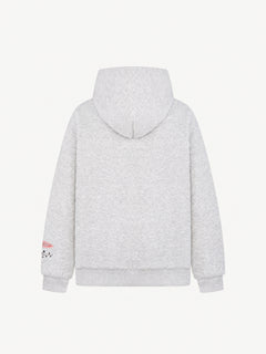 OYL-Lab 3D Hair Clip Decor Zip Up Hoodie
