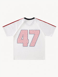 OYL-Lab Vintage Cartoon Mesh Soccer Jersey Tee