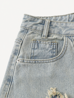 OYL-Lab Frayed Star Patch Wash Baggy Jeans