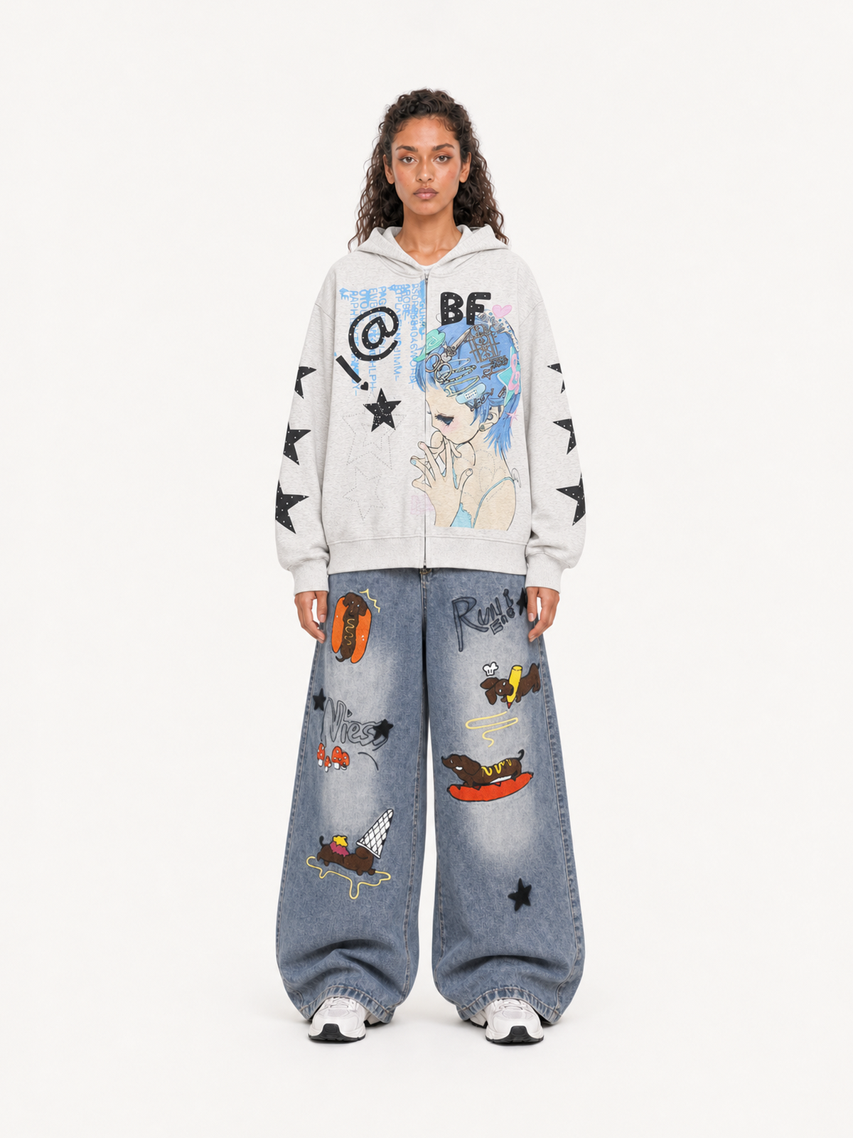 [Copy]OYL-Lab Cartoon Graphic Zip Up Hoodie