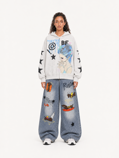 [Copy]OYL-Lab Cartoon Graphic Zip Up Hoodie