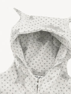 OYL-Lab Star Print  Embroidery Zip Up Hoodie