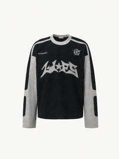 OYL-Lab Suede Patchwork Long Sleeve Tee