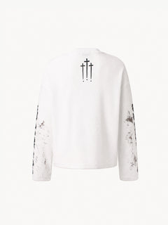 OYL-Lab Distressed Angel Cross Long Sleeve Tee