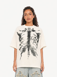 OYL-Lab Waffle Knit Skeleton Graphic Tee