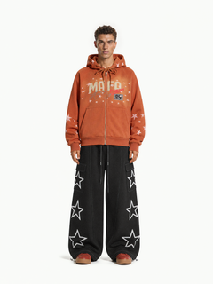 OYL‑Lab Vintage Star Print Zip‑Up Hoodie