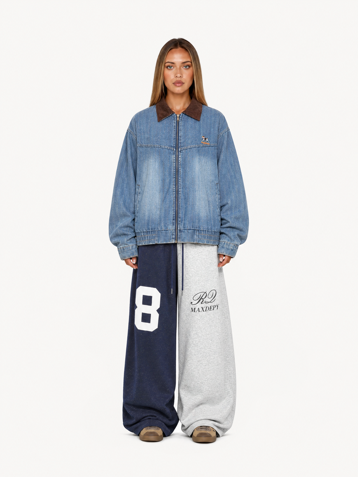 OYL-Lab Color‑Block Baggy Sweatpants