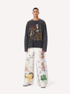 OYL-Lab Washed Dog Graphic Long Sleeve Tee