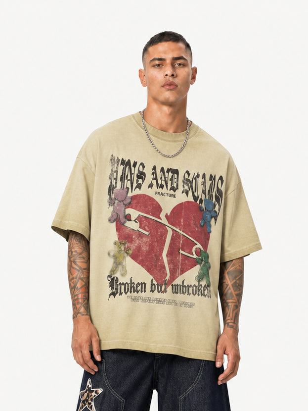 [Copy][Copy][Copy][Copy][Copy][Copy][Copy][Copy][Copy][Copy]OYL-Lab Waffle Rib Distressed Letter Print Tee