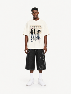 OYL-Lab Rhinestone Embroidered Jort Shorts