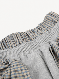OYL-Lab Layered Plaid Wrap Sweat Shorts