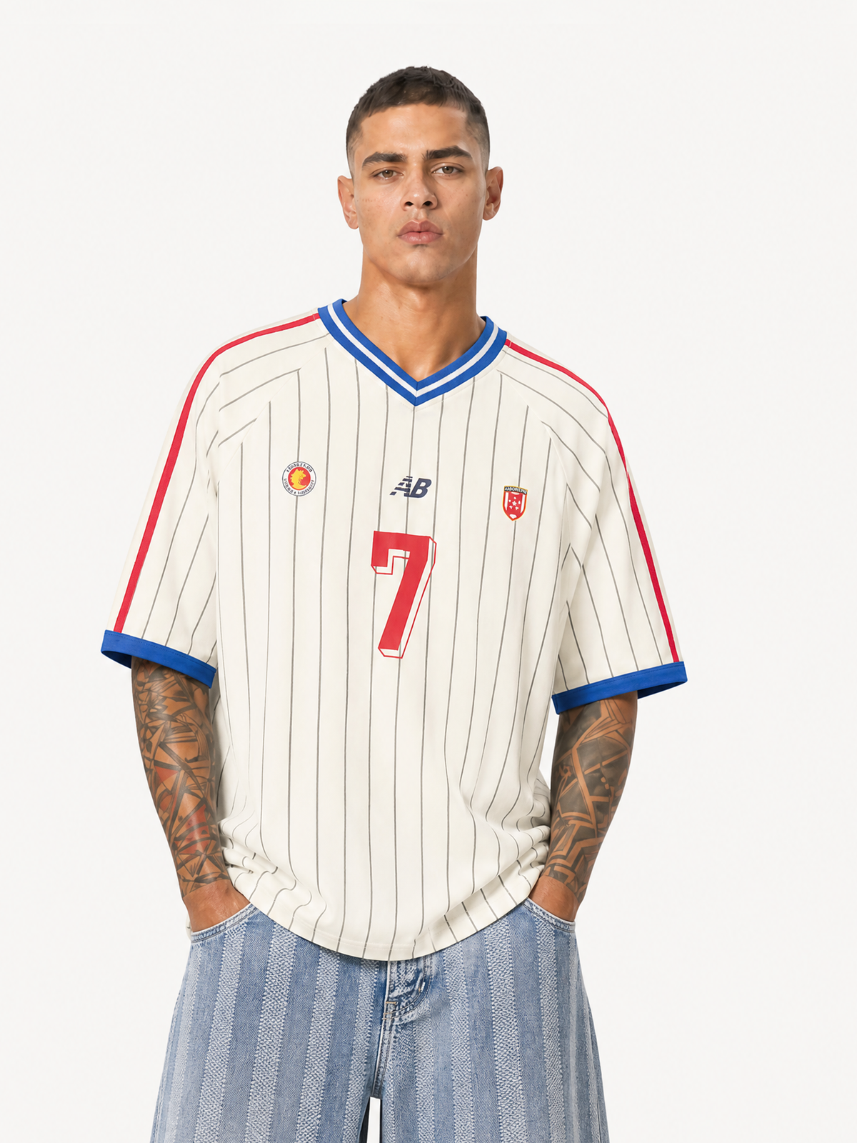 OYL-Lab Vintage Striped #7 Soccer Jersey Tee