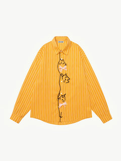 OYL-Lab Cat Embroidery Long Sleeve Shirt