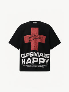 OYL-Lab Vintage Waffle Knit Cross  Tee