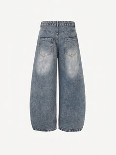 OYL-Lab Dachshund Towel Embroidery Baggy Jeans