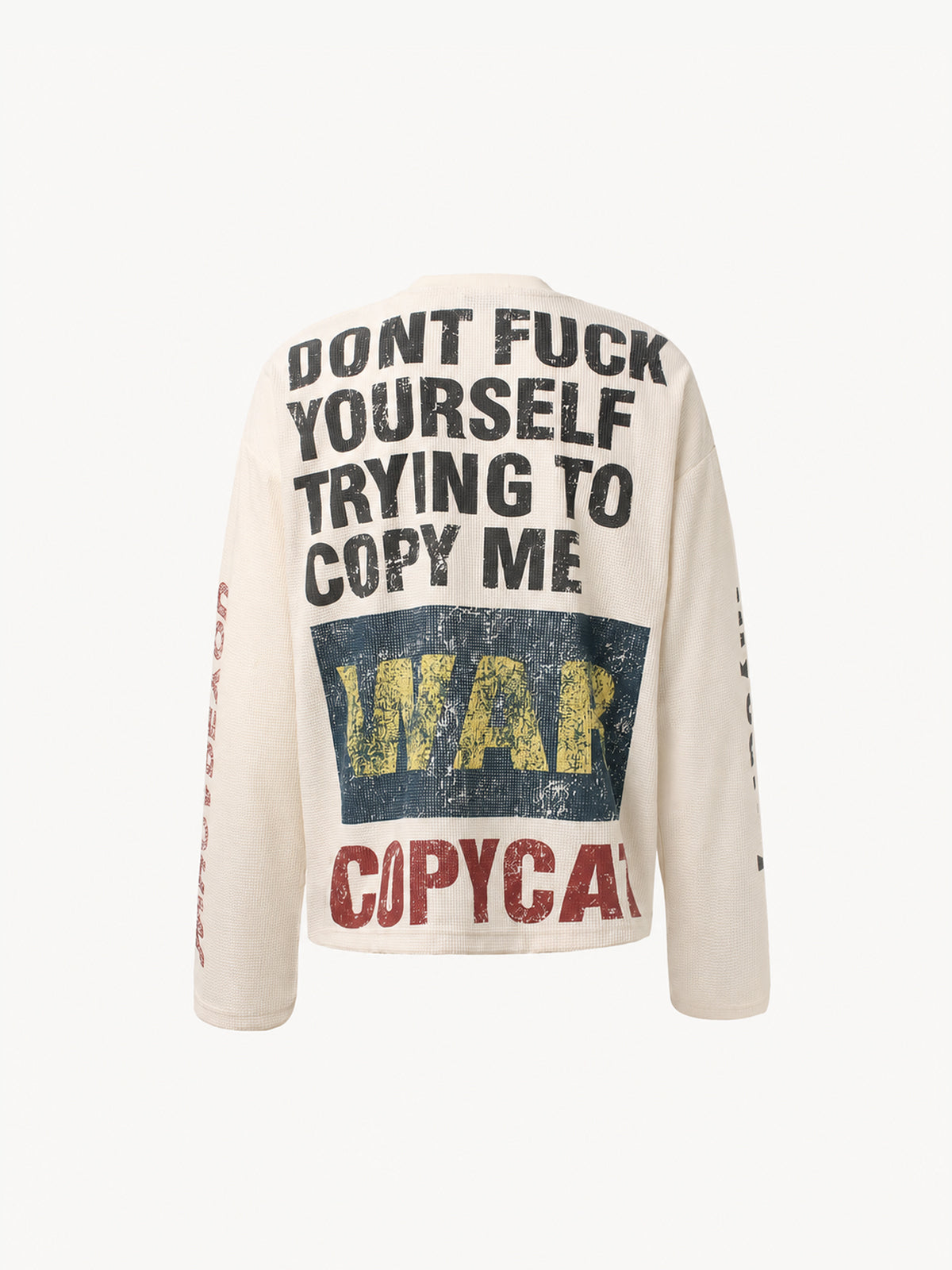 OYL-Lab Waffle Distressed Print Long Sleeve Tee