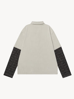 OYL-Lab Striped Layered Polo Long Sleeve Tee