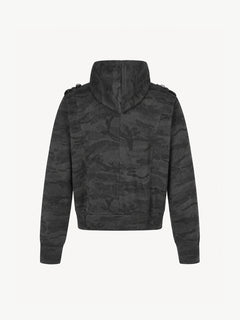 OYL-Lab Military Camo Epaulet Cropped Zip Hoodie