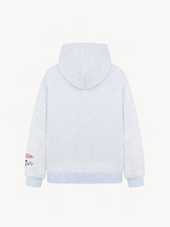 OYL-Lab 3D Hair Clip Decor Zip Up Hoodie