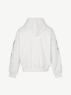 OYL-Lab Retro Halftone Cross Graphic Zip Up Hoodie