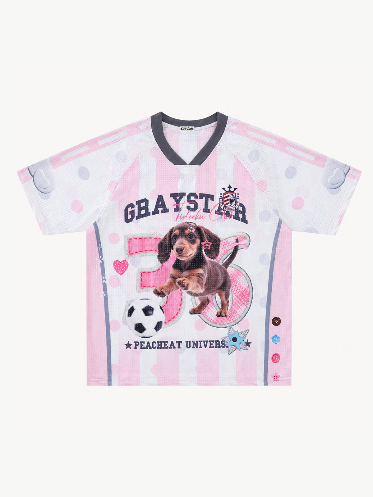 [Copy]OYL-Lab Vintage Cartoon Mesh Soccer Jersey Tee